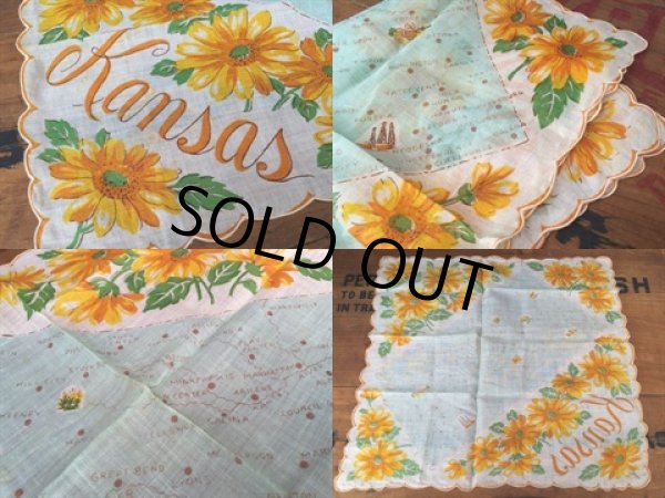 画像2: 50s Vintage Souvenir Handkerchief State of Kansas (DJ826) (2)