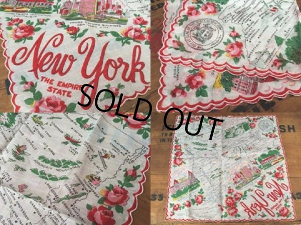 画像2: 50s Vintage Souvenir Handkerchief State of New York (DJ823) (2)