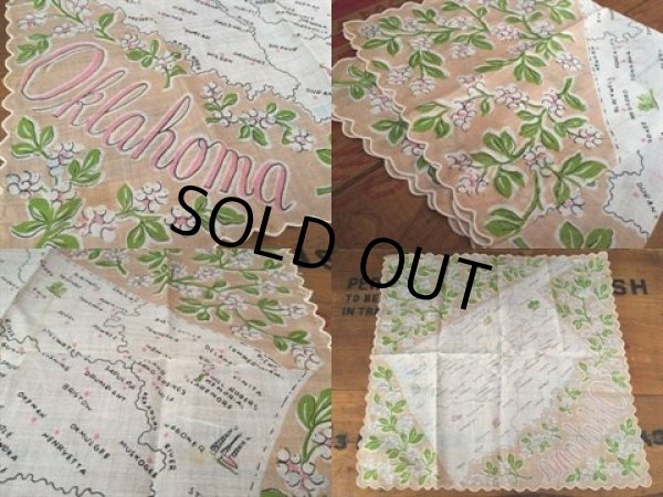 画像2: 50s Vintage Souvenir Handkerchief State of Oklahoma (DJ821) (2)