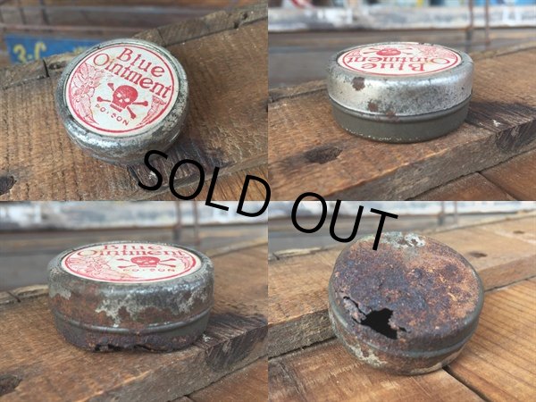 画像2: Vintage Blue Oniment Can Skull Poison (DJ842) (2)