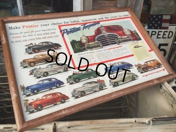 画像1: Vintage AD Poster Pontiac W/Frame (DJ847) (1)