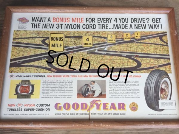 画像3: Vintage AD Poster Good Year W/Frame (DJ848) (3)