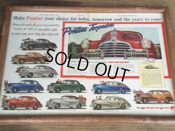 画像3: Vintage AD Poster Pontiac W/Frame (DJ847) (3)