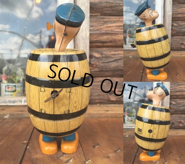 画像2: 30s Vintage Popeye Barrel Walker Tin Wind Up  (DJ861) (2)
