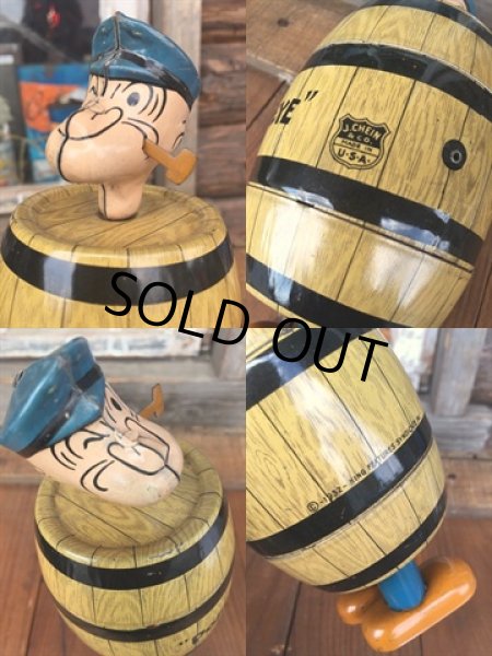 画像3: 30s Vintage Popeye Barrel Walker Tin Wind Up  (DJ861) (3)