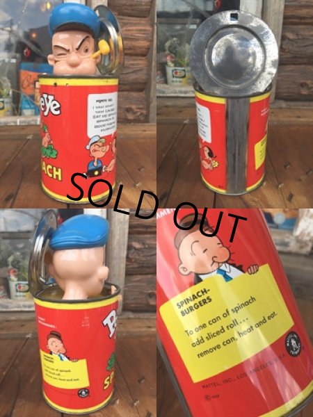 画像2: 50s Vintage Mattel Popeye Pop-up Spinach Can  (DJ860) (2)