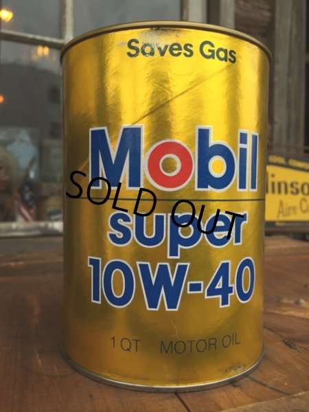 画像1: SALE！ Vintage Mobile 1 Quart Motor Oil Can (DJ896)  (1)