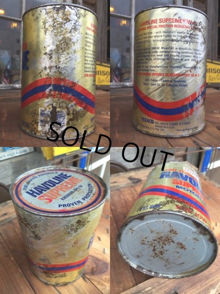 画像2: SALE！ Vintage TEXACO HAVOLINE 1 Quart Motor Oil Can (DJ888)  (2)
