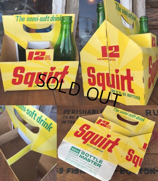画像2: Vintage Soda 6-Pac bottles Cardboard carrying case / Squirt (DJ921) (2)