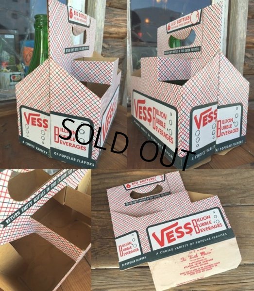 画像2: Vintage Soda 6-Pac bottles Cardboard carrying case / Vess (DJ902) (2)