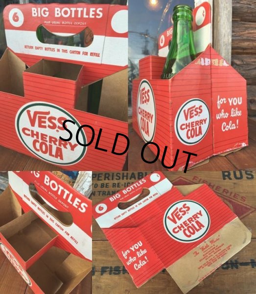 画像2: Vintage Soda 6-Pac bottles Cardboard carrying case / Vess (DJ920) (2)