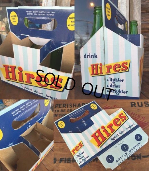 画像2: Vintage Soda 6-Pac bottles Cardboard carrying case / Hires (DJ916) (2)