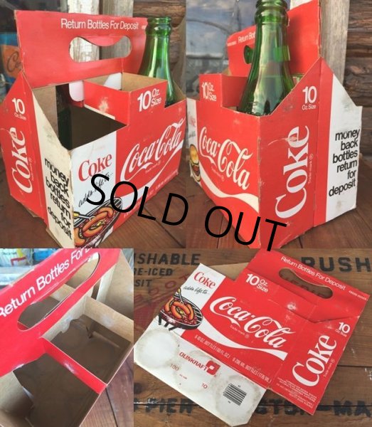 画像2: Vintage Soda 6-Pac bottles Cardboard carrying case / Coca Cola (DJ923) (2)