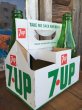 画像1: Vintage Soda 6-Pac bottles Cardboard carrying case / 7UP (DJ913) (1)