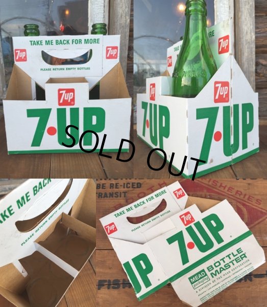 画像2: Vintage Soda 6-Pac bottles Cardboard carrying case / 7UP (DJ913) (2)