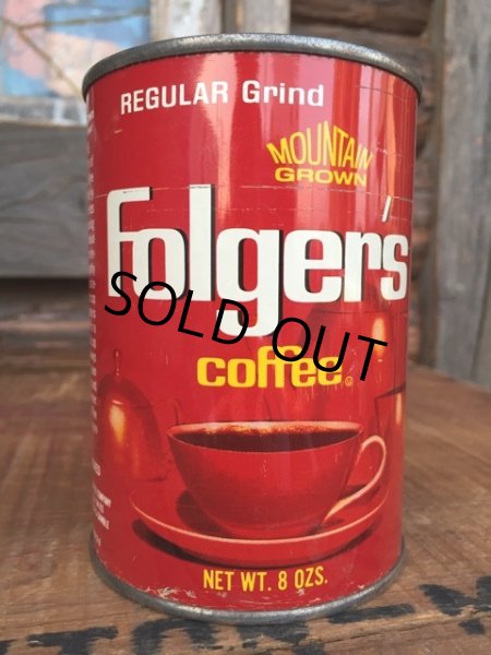 画像1: Vintage Folger's Coffee Can 11cm (DJ986） (1)