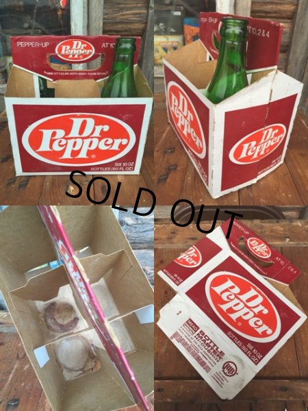 画像2: Vintage Soda 6-Pac bottles Cardboard carrying case / Dr Pepper (MA56) (2)
