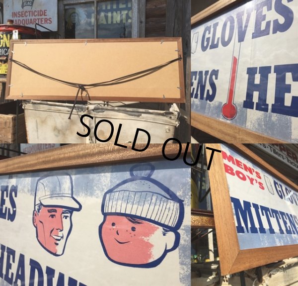 画像2: Vintage AD Poster Gloves Mittens Head Wear (MA65) (2)