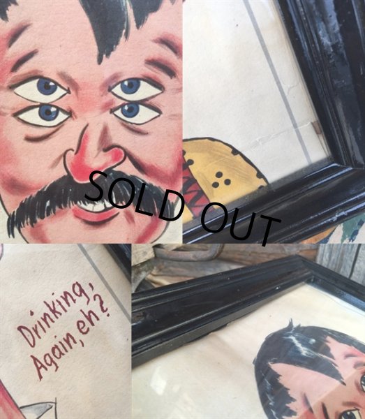 画像2: Vintage 4 Eyed Picture W/Frame (MA137) (2)