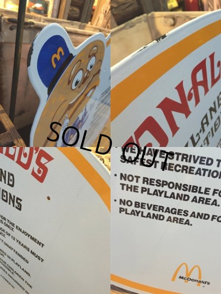 画像2:  80s McDonald's Playland Store Display Sign (MA196) (2)