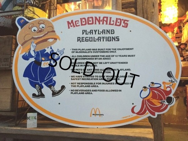 画像1:  80s McDonald's Playland Store Display Sign (MA196) (1)