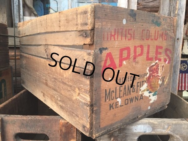 画像1: Vintage Wood Box Apples (MA209)  (1)