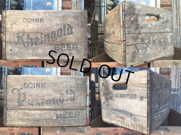 画像2: Vintage Wood Box Rheingold Beer (MA203)  (2)