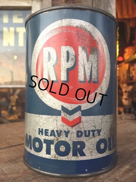 画像1: Vintage RPM 1 Quart Motor Oil Can (MA275)  (1)