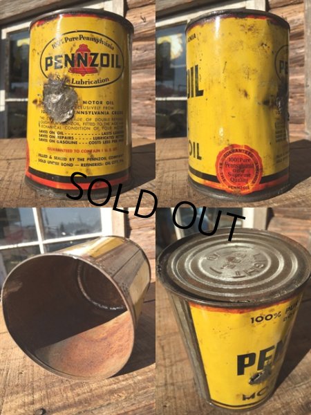 画像2: Vintage PENNZOIL 1 Quart Motor Oil Can (MA290)  (2)