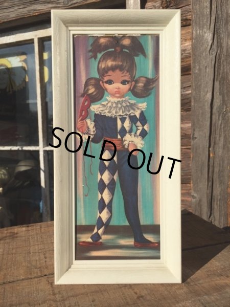 画像1: SALE！60s Eden Vintage Big Eyes Art Harlequin (MA292) (1)