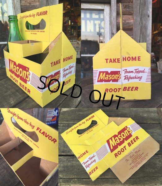 画像2: Vintage Soda 6-Pac bottles Cardboard carrying case / Mason's (MA314) (2)