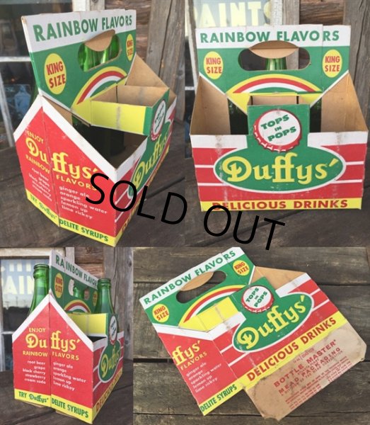 画像2: Vintage Soda 6-Pac bottles Cardboard carrying case / Duffy's  (MA326) (2)