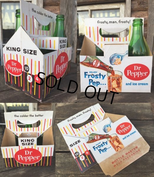 画像2: Vintage Soda 6-Pac bottles Cardboard carrying case / Dr Pepper (MA321) (2)