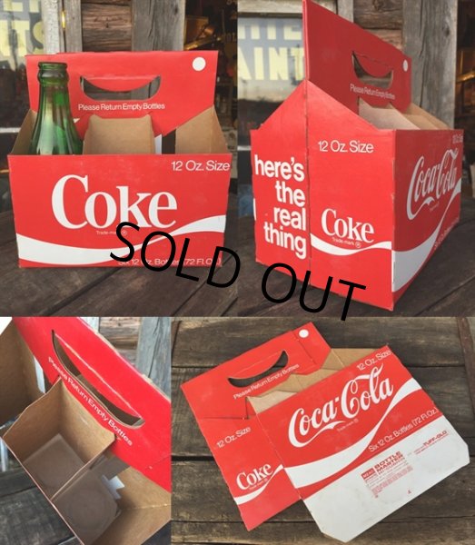 画像2: Vintage Soda 6-Pac bottles Cardboard carrying case / Coca Cola (DJ309) (2)