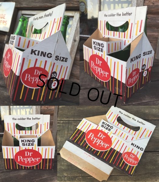 画像2: Vintage Soda 6-Pac bottles Cardboard carrying case / Dr Pepper (MA322) (2)