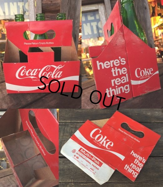 画像2: Vintage Soda 6-Pac bottles Cardboard carrying case / Coca Cola (DJ312) (2)