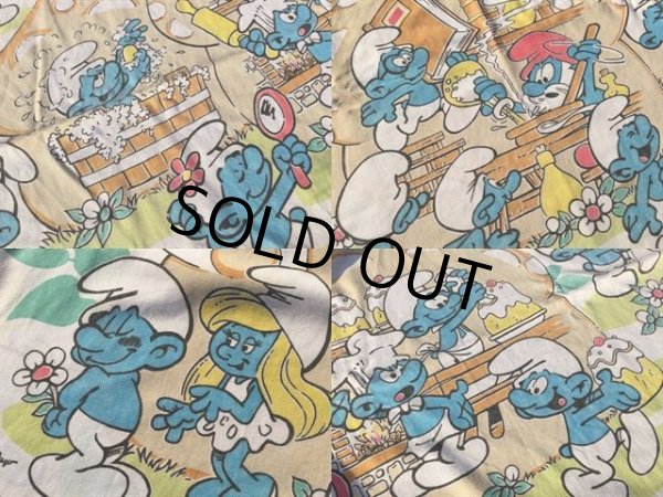 画像2: Vintage Smurf Fitted Sheet (MA410) (2)
