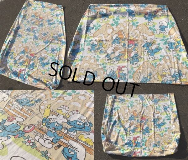 画像3: Vintage Smurf Fitted Sheet (MA410) (3)