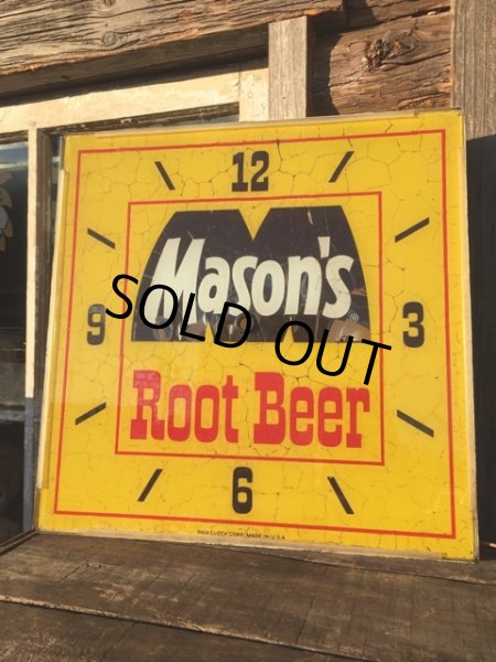 画像1: Junk Sale Vintage MASON'S ROOT BEER Pam Clock Sign (MA413)  (1)