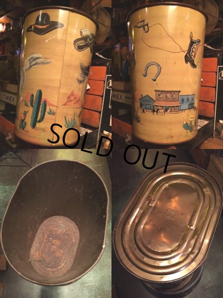 画像2: 50s Vintage Western Trash Can (MA449)  (2)