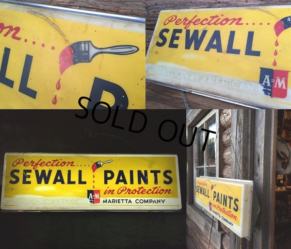 画像3: Vintage Sewall Paints Light Up Sign (MA489) (3)