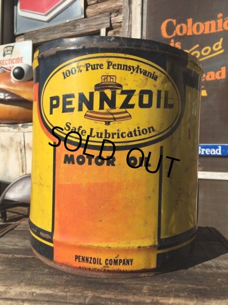 画像1: Vintage Pennzoil 5GL Motor Gas/Oil Can (MA416)  (1)