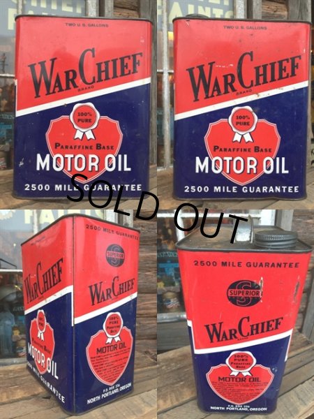 画像2: Vintage War Chief Motor Oil Can 2GL (MA544)  (2)