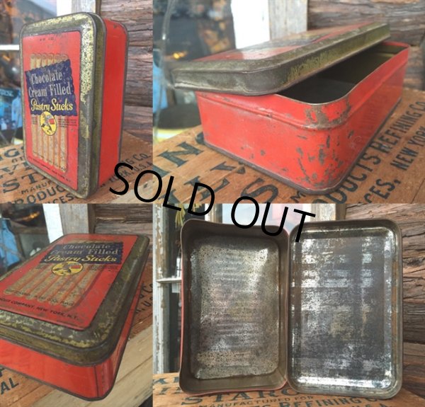 画像2: 50s Vintage Roll Biscuit Chocolate Cream Filled Pastry Sticks Tin (MA587) (2)