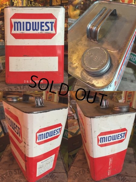 画像2: Vintage MIDWEST Motor Oil Can 2GL (MA594) (2)