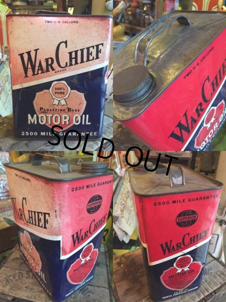 画像2: Vintage WAR CHIEF Motor Oil Can 2GL (MA592) (2)