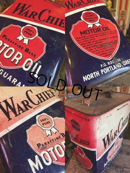 画像3: Vintage WAR CHIEF Motor Oil Can 2GL (MA592) (3)