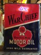 画像1: Vintage WAR CHIEF Motor Oil Can 2GL (MA592) (1)