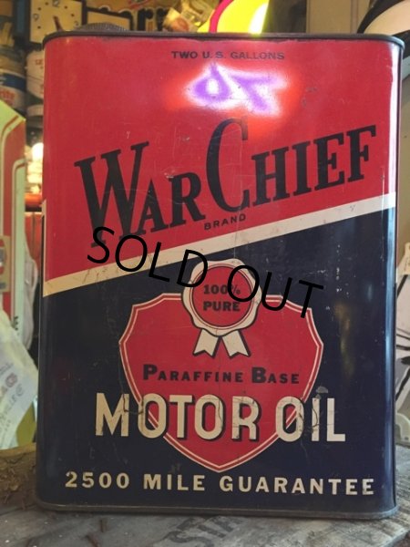 画像1: Vintage WAR CHIEF Motor Oil Can 2GL (MA592) (1)