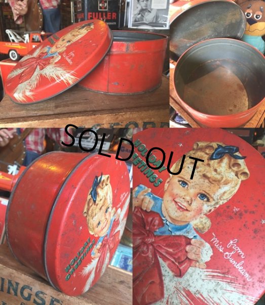 画像2: 70s Vintage Sumbeam Bread  Holiday Greeting Tin (MA658) (2)